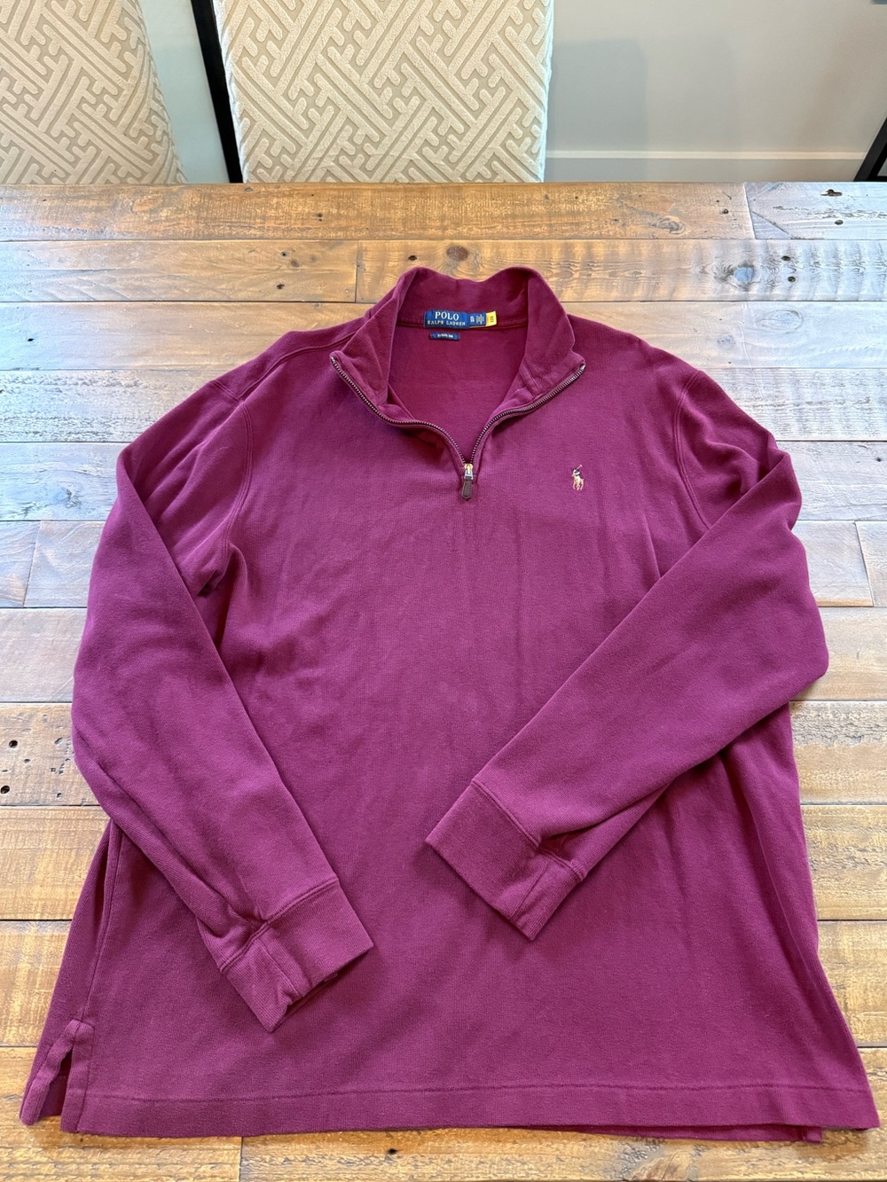 Polo Ralph Lauren burgundy Men's Half-Zip Polo -size XL